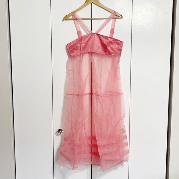 Out From UnderWomen's White Daphne Sheer Tiered Midi Size L - Picture 5 of 8